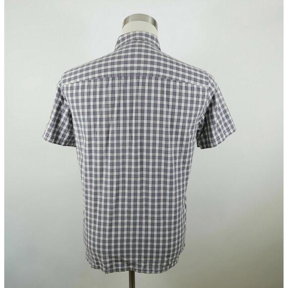 Michael Kors Mens Cotton Short Sleeve Button Down Purple Plaid Dress Shirt Small - Picture 8 of 10